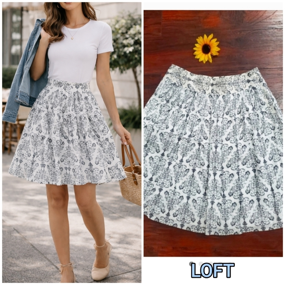 LOFT FLARE COTTON SKIRT ⭐️